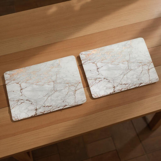 12" X 18" Gold And Silver Abstract Agglomerated cork Placemats - Loft&Timber
