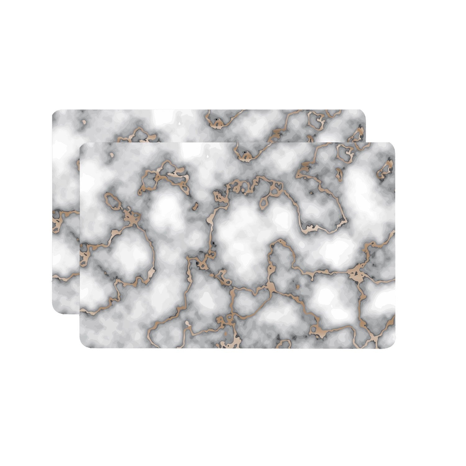12" X 18" Gray And Gold Abstract Agglomerated cork Placemats - Loft&Timber