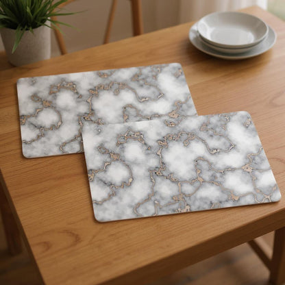 12" X 18" Gray And Gold Abstract Agglomerated cork Placemats - Loft&Timber