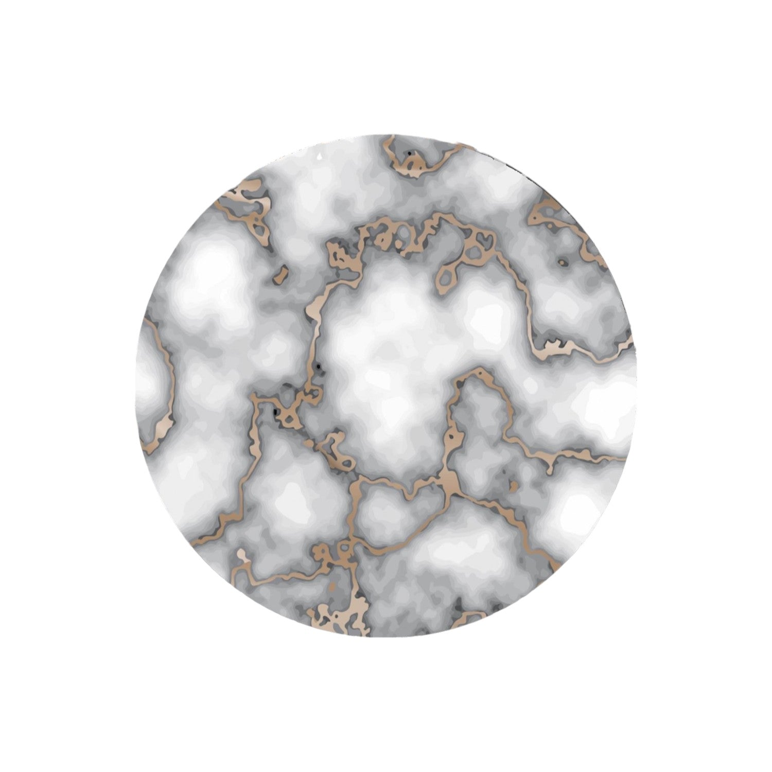 15" Set of Two Gold And Gray Abstract Round Placemats - Loft&Timber