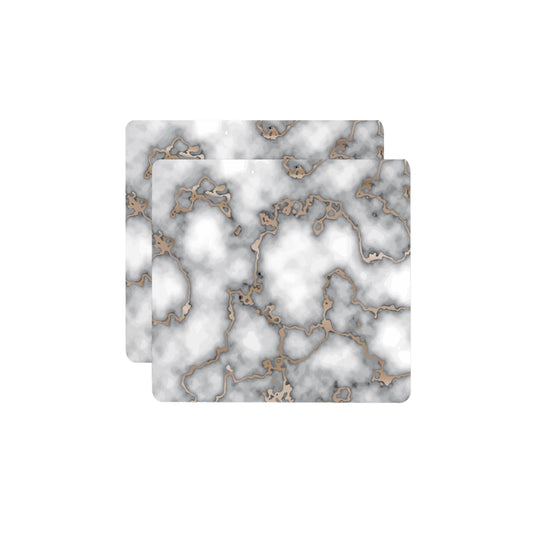 15" X 15" Gray And Gold Abstract Agglomerated cork Square Placemats - Loft&Timber