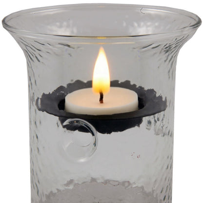 4" Clear Glass Tabletop Hurricane Candle Holder With Candle - Loft&Timber