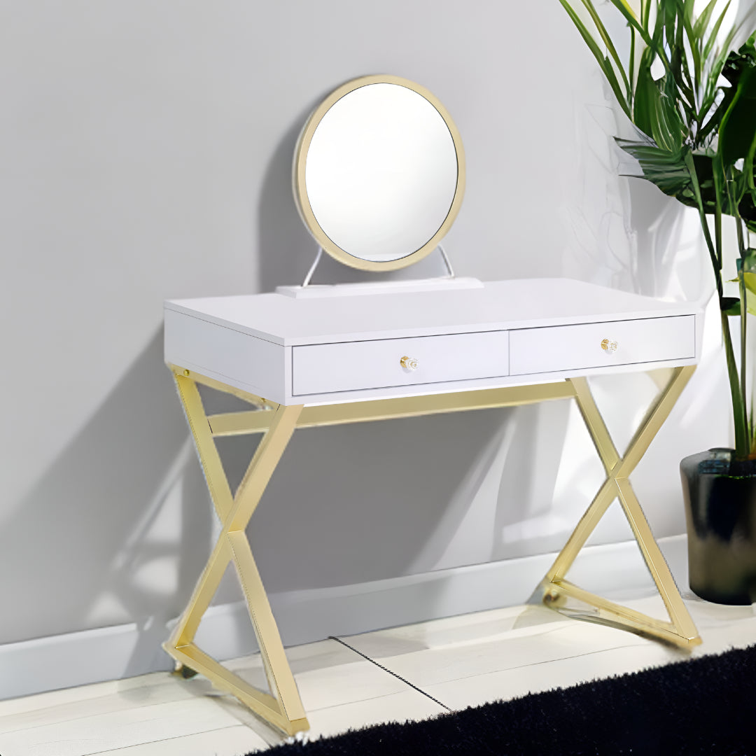 42" Mirrored Vanity Table with Mirror - Loft&Timber