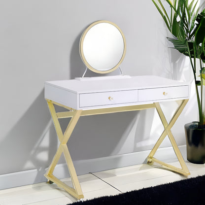 42" Mirrored Vanity Table with Mirror - Loft&Timber