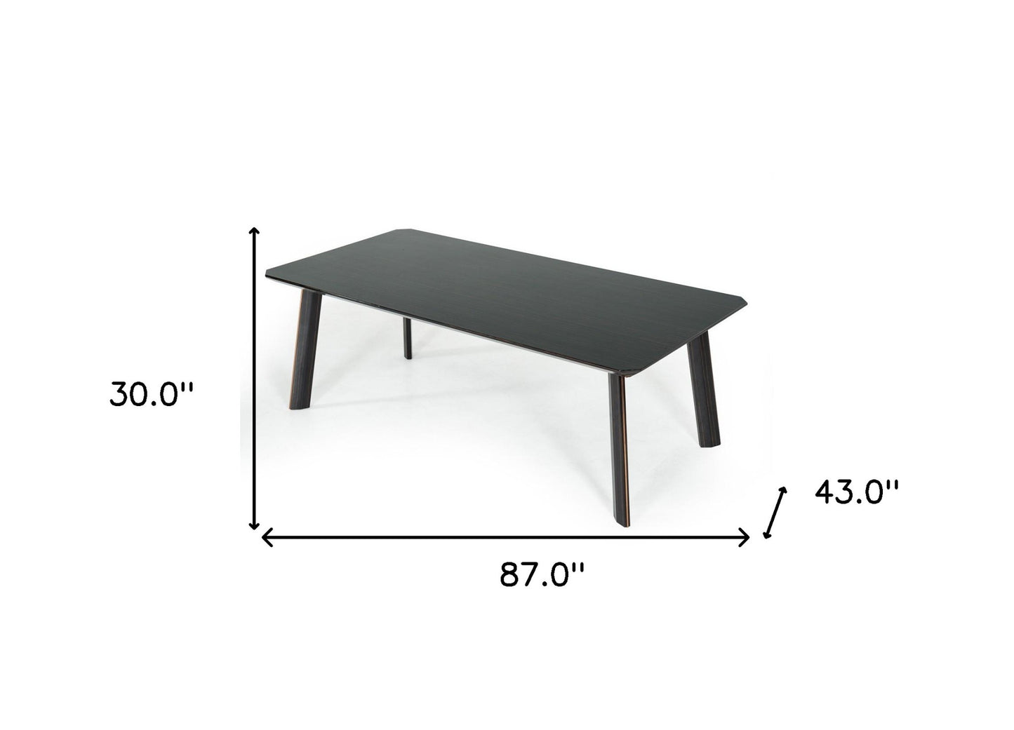 87" Ebony Dining Table - Loft&Timber