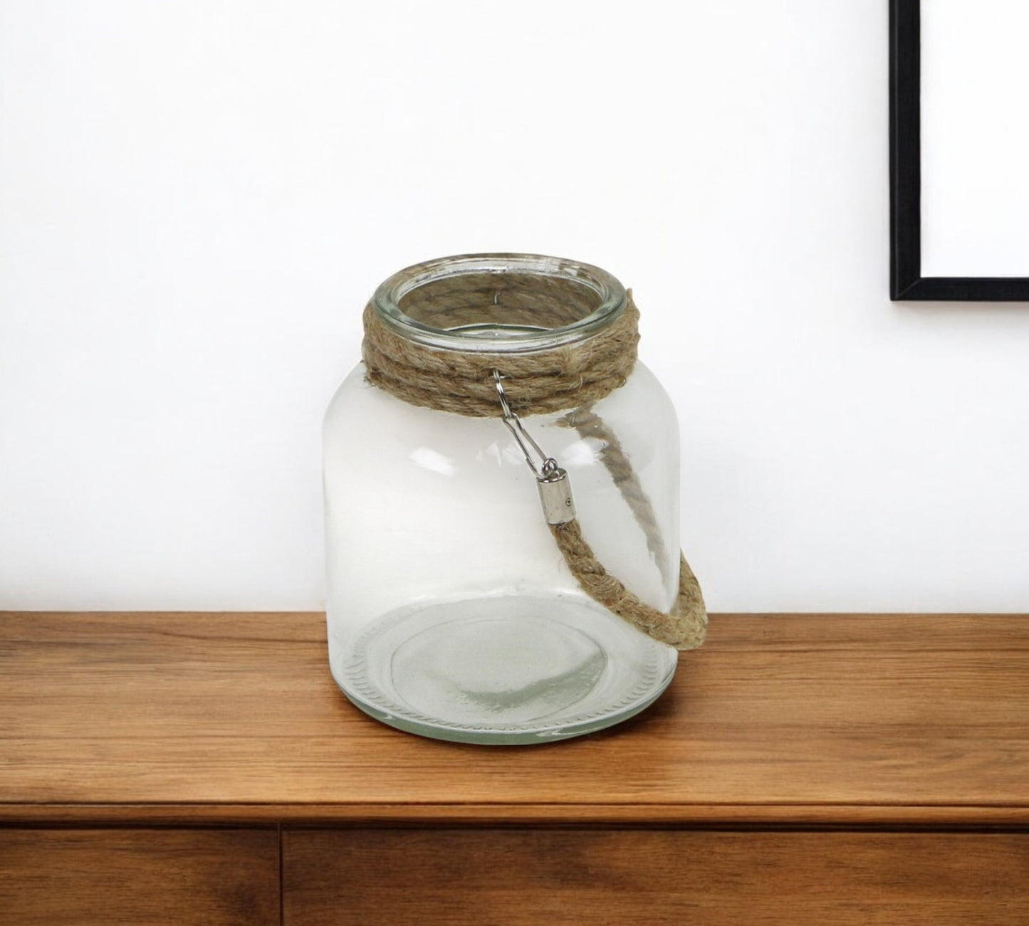 6" Clear and Brown Glass Tabletop Lantern Candle Holder - Loft&Timber