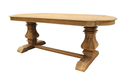 84" Natural Solid Wood Trestle Base Dining Table - Loft&Timber