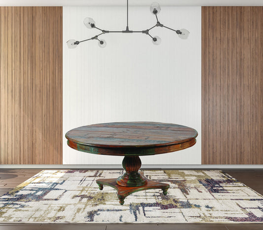 72" Brown Rounded Solid Wood Dining Table - Loft&Timber