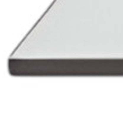 39" Clear and White Glass And Wood Square Pedestal Coffee Table With Shelf-4