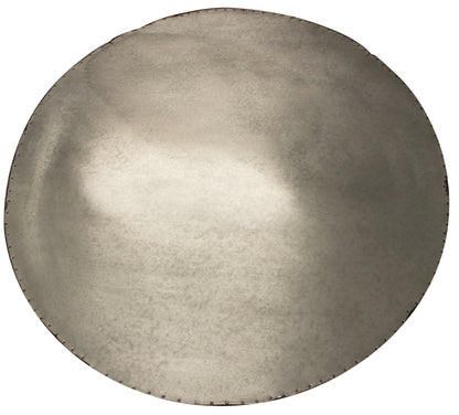 32" White and Natural Iron and Solid Wood Round Drum Coffee Table - Loft&Timber