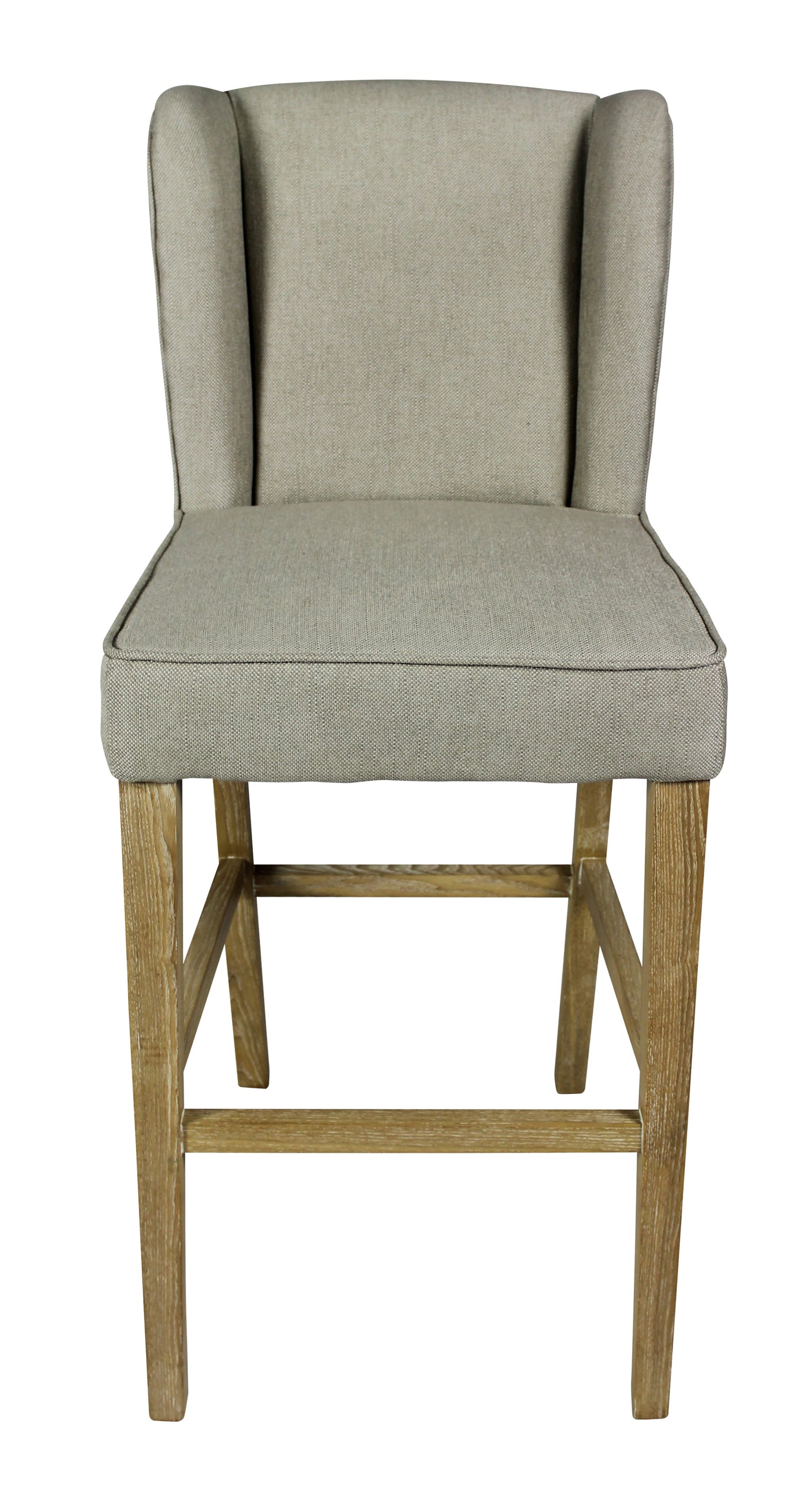 30" Gray And Brown Solid Wood Bar Height Bar Chair - Loft&Timber
