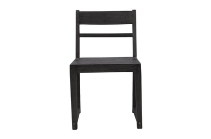 Set of Two Dark Gray Ladder Back Dining Side Chairs - Loft&Timber