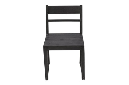 Set of Two Dark Gray Ladder Back Dining Side Chairs - Loft&Timber