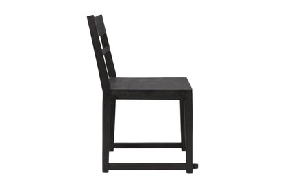 Set of Two Dark Gray Ladder Back Dining Side Chairs - Loft&Timber