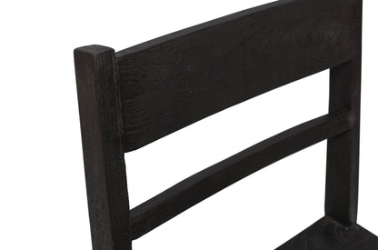 Set of Two Dark Gray Ladder Back Dining Side Chairs - Loft&Timber