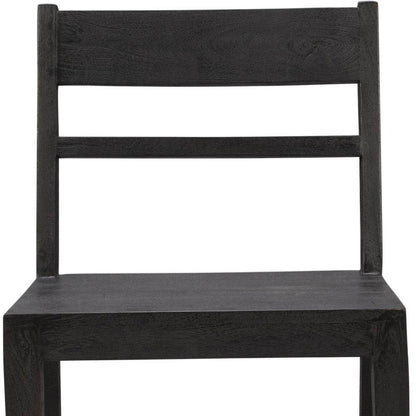 Set of Two Dark Gray Ladder Back Dining Side Chairs - Loft&Timber