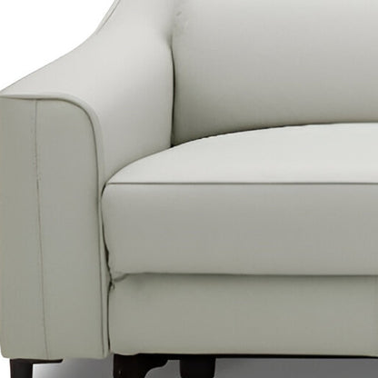 74" Gray Leather Reclining Sofa With Black Legs-3