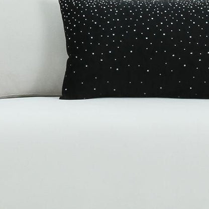 89" White Sofa And Toss Pillows With Silver Legs-3
