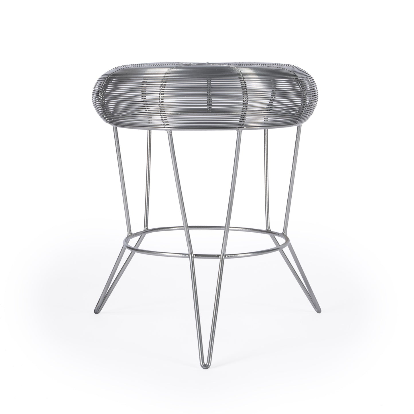 18" Silver Wire Round End Table - Loft&Timber