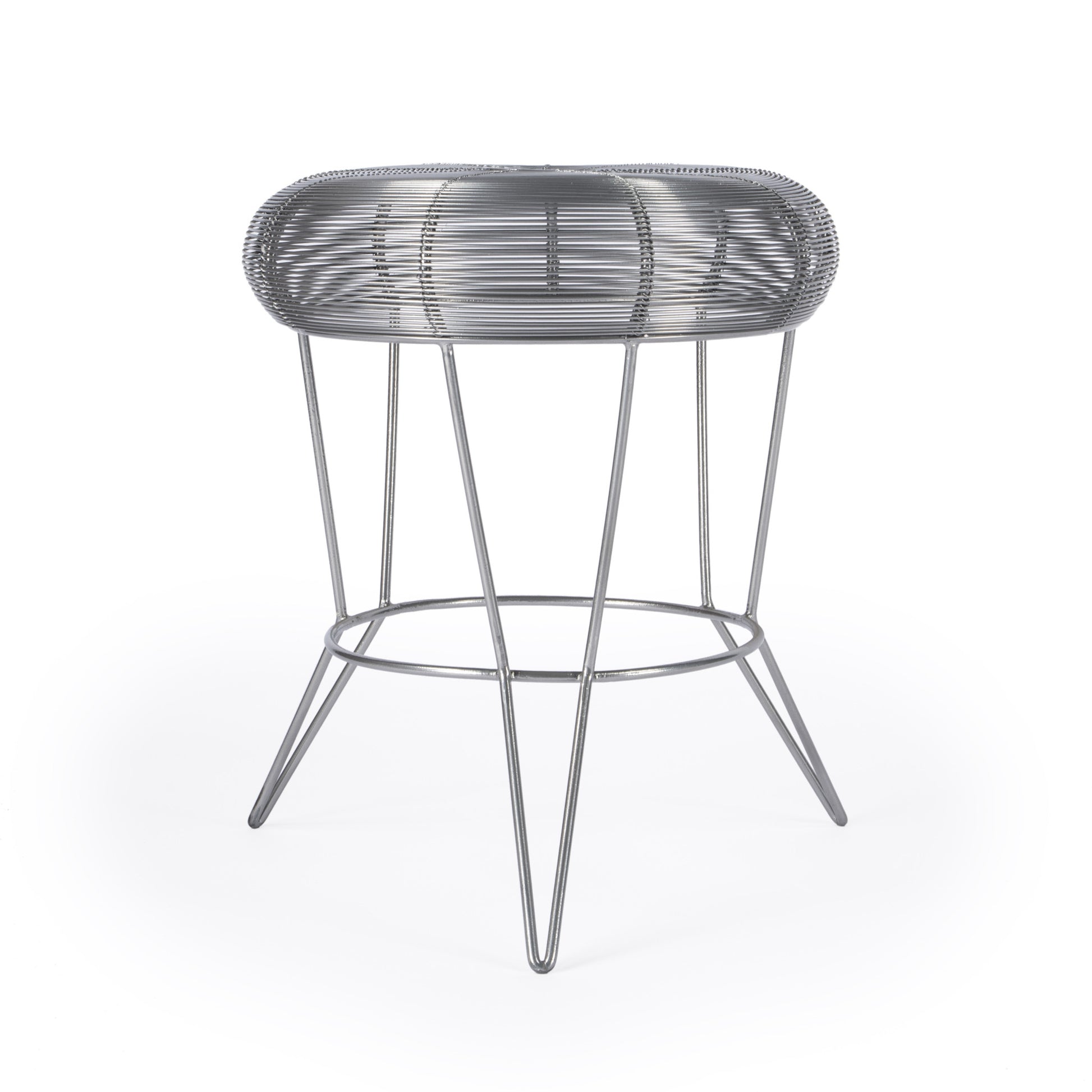 18" Silver Wire Round End Table - Loft&Timber