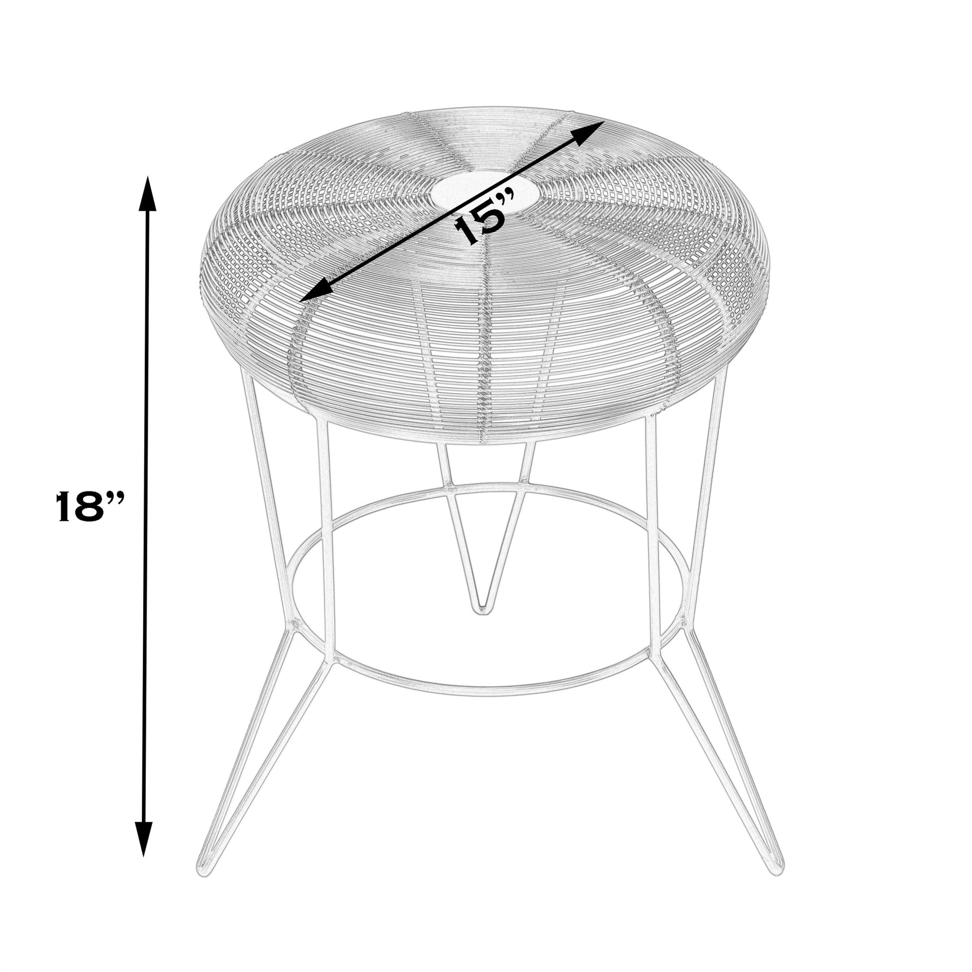18" Silver Wire Round End Table - Loft&Timber