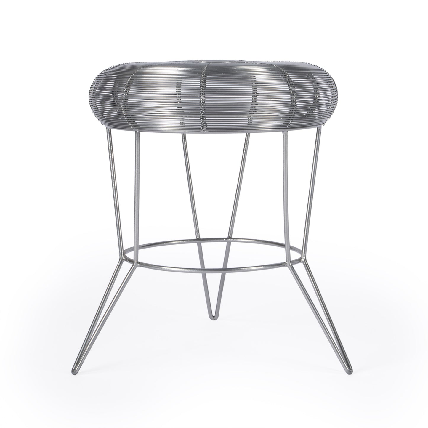 18" Silver Wire Round End Table - Loft&Timber