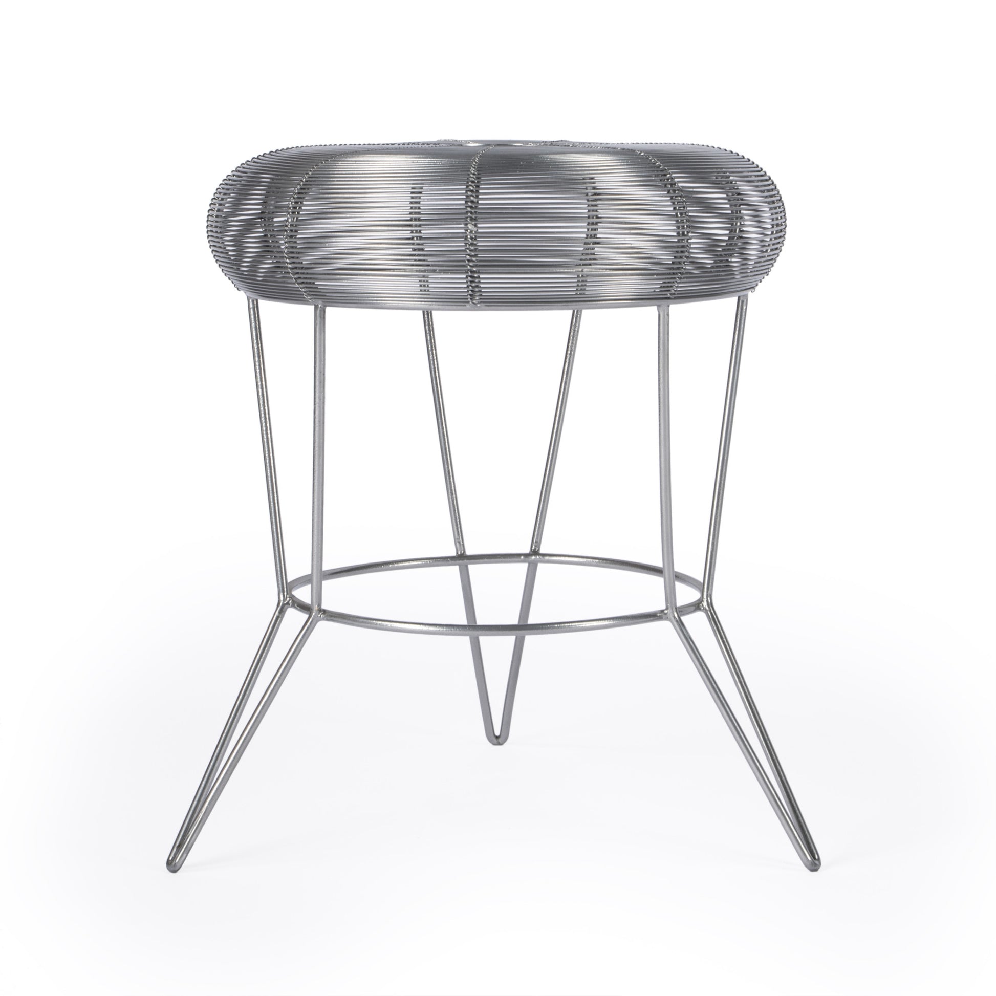 18" Silver Wire Round End Table - Loft&Timber