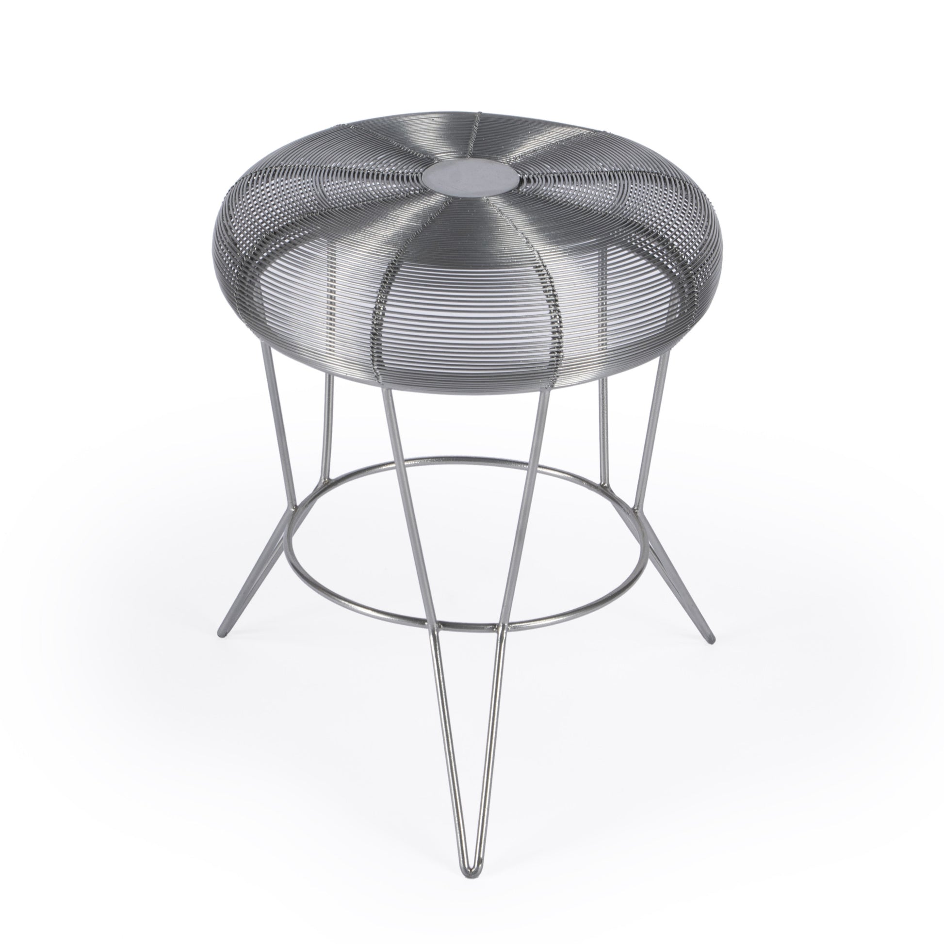 18" Silver Wire Round End Table - Loft&Timber