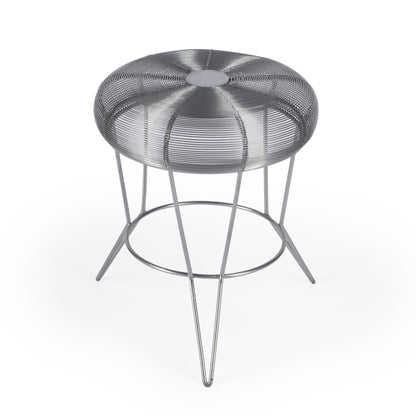 18" Silver Wire Round End Table - Loft&Timber