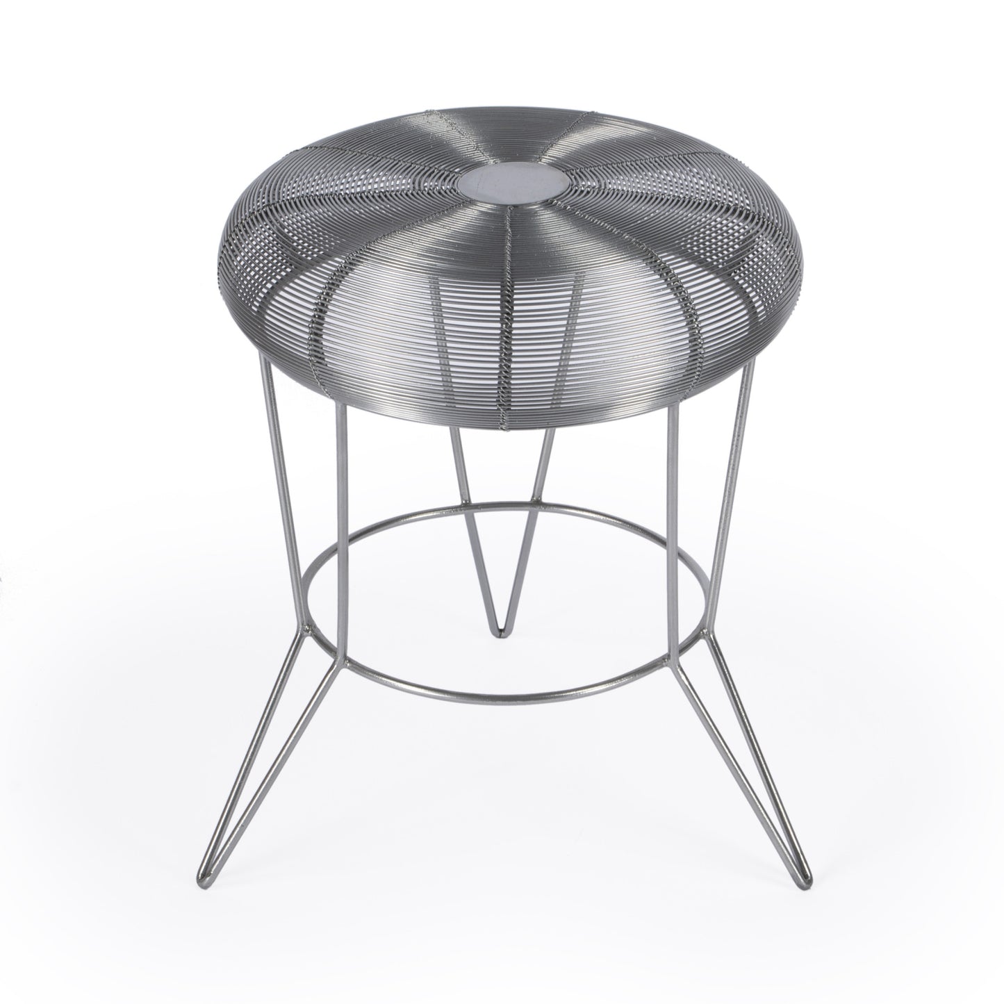 18" Silver Wire Round End Table - Loft&Timber