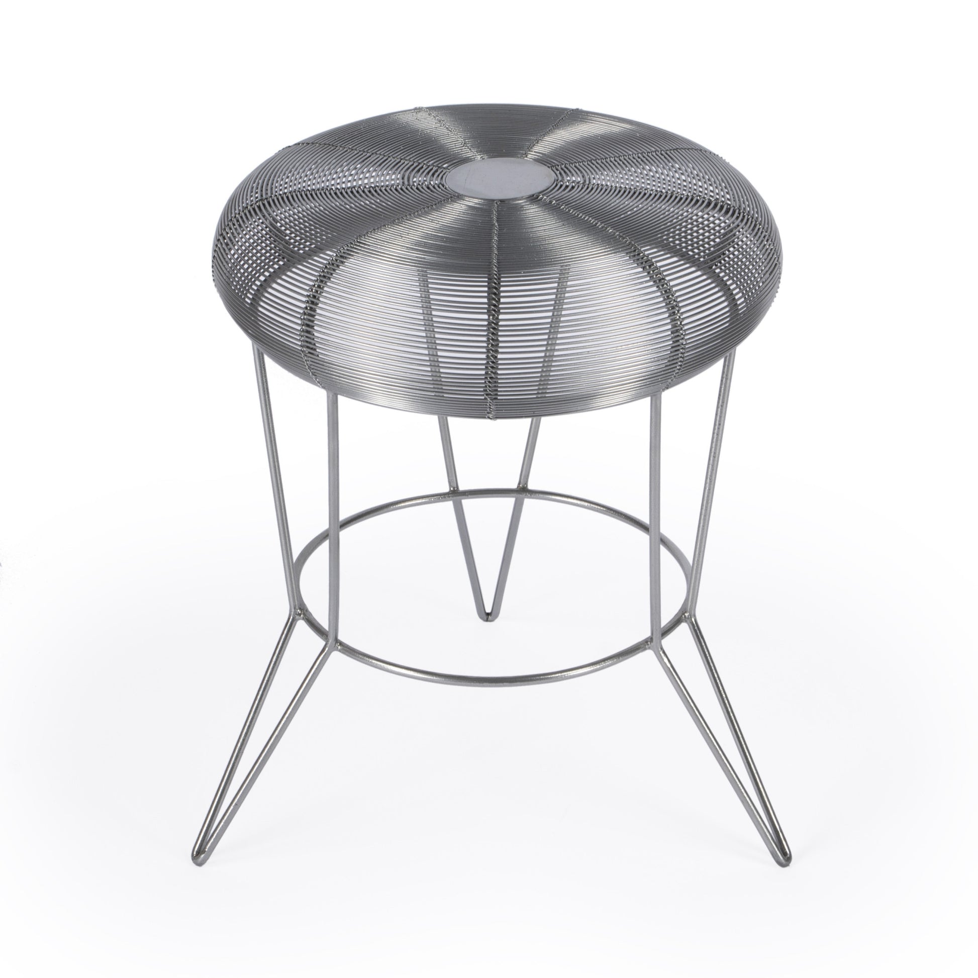 18" Silver Wire Round End Table - Loft&Timber