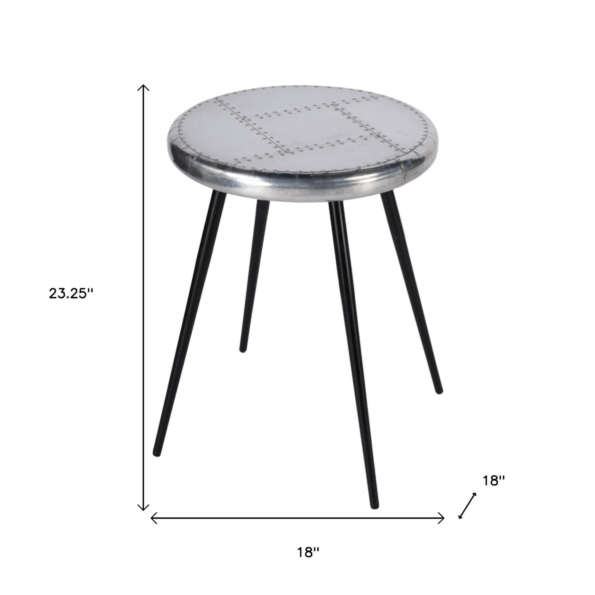 23" Silver Round End Table - Loft&Timber