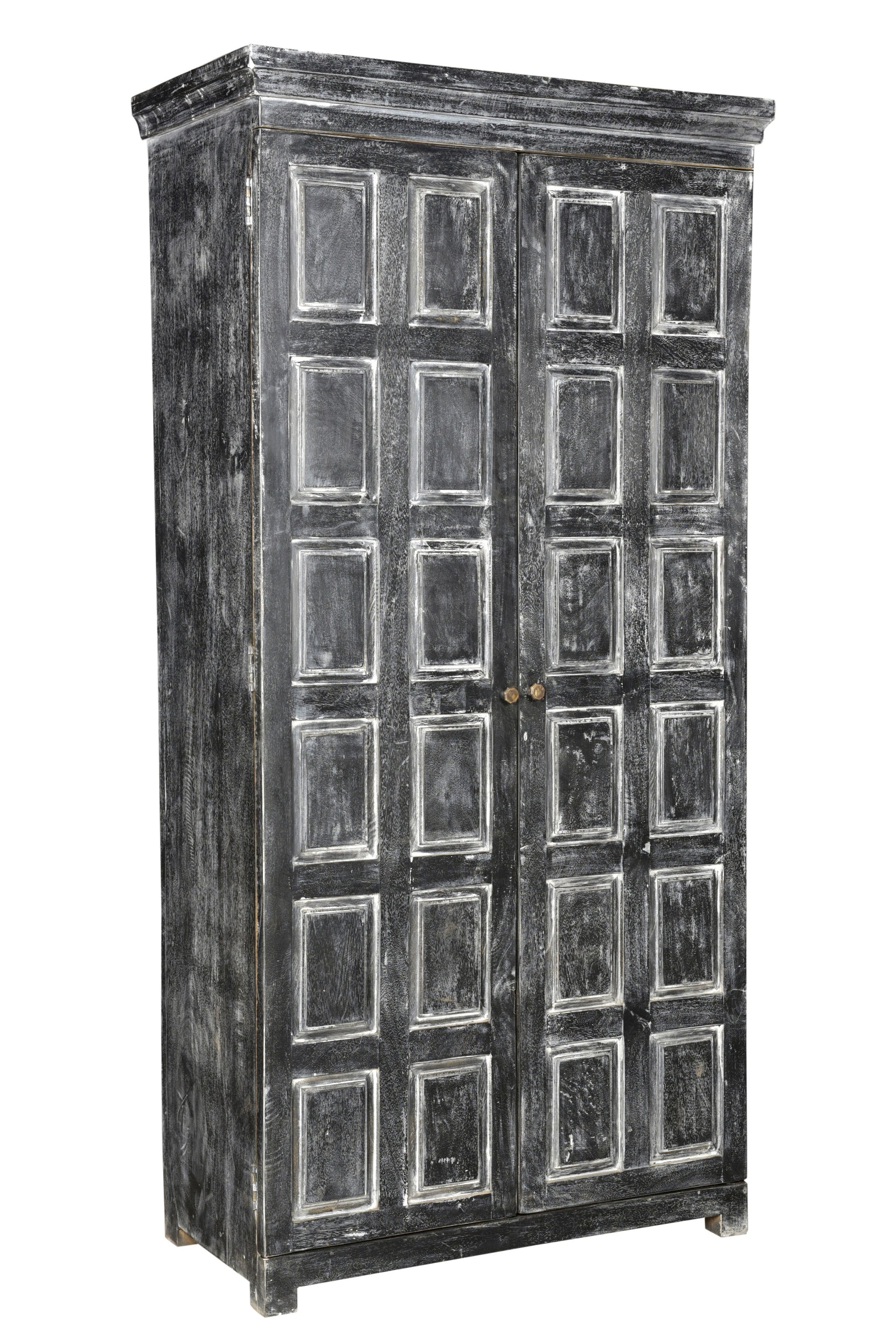 72" Dark Gray Solid Wood Pantry Or Storage Closet - Loft&Timber