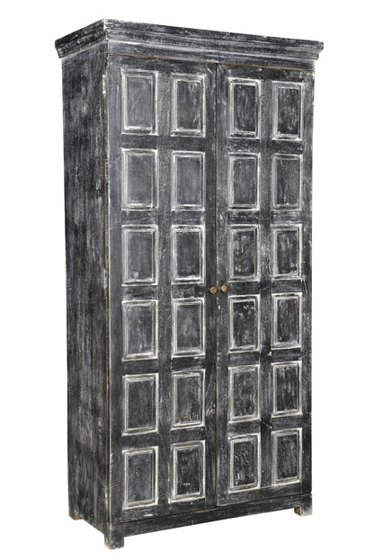 72" Dark Gray Solid Wood Pantry Or Storage Closet - Loft&Timber