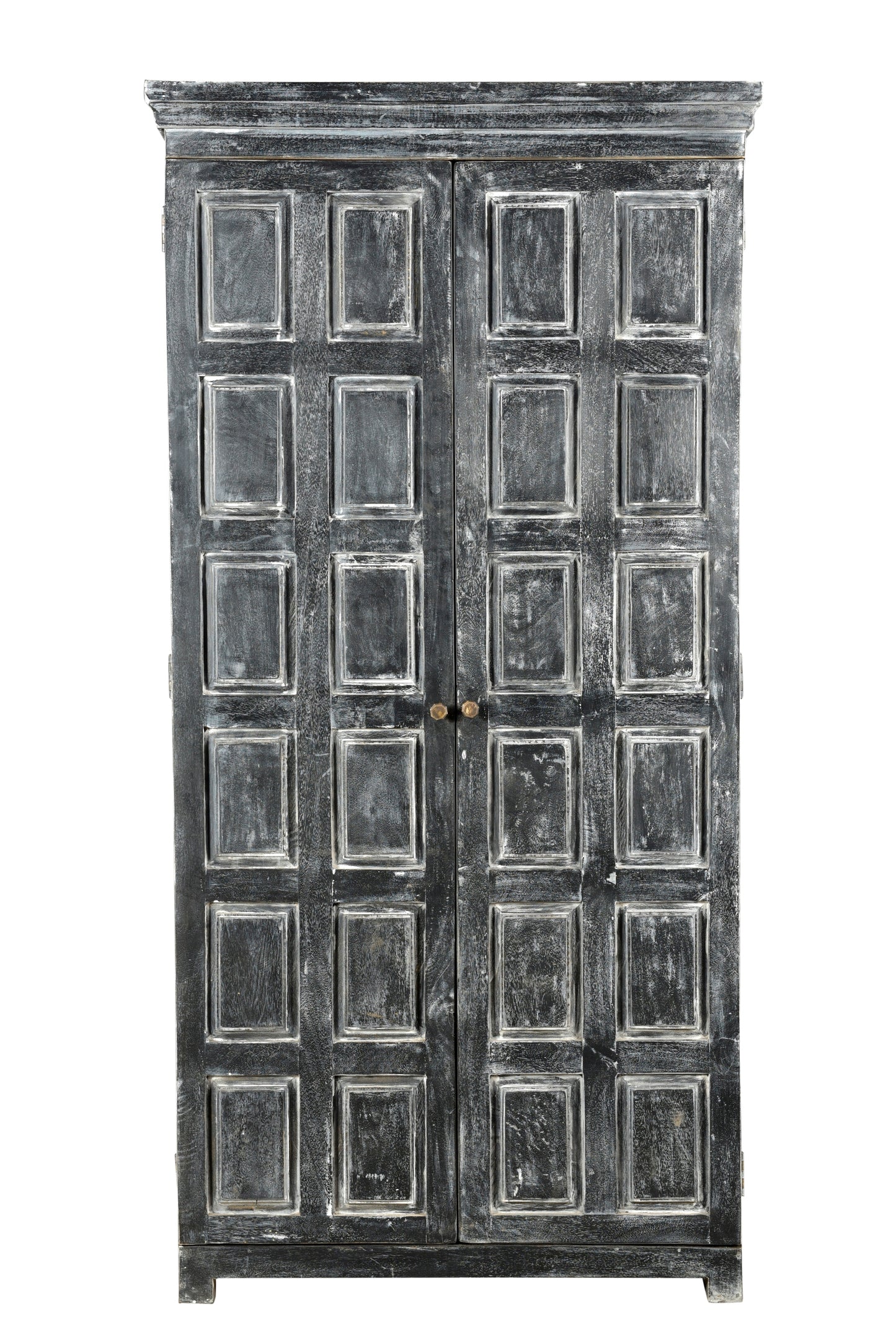 72" Dark Gray Solid Wood Pantry Or Storage Closet - Loft&Timber