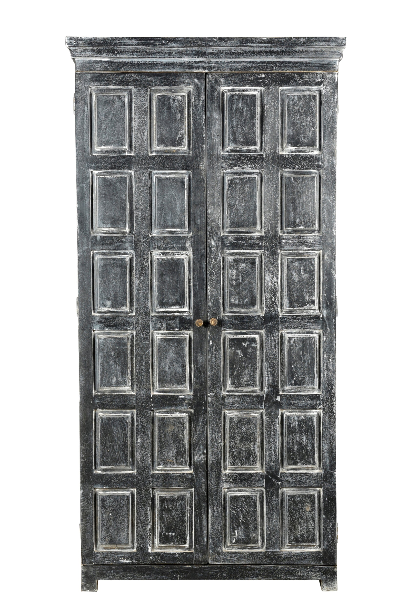 72" Dark Gray Solid Wood Pantry Or Storage Closet - Loft&Timber