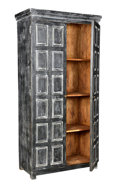 72" Dark Gray Solid Wood Pantry Or Storage Closet - Loft&Timber