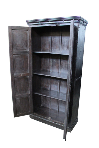 72" Dark Brown Solid Wood Pantry Or Storage Closet - Loft&Timber