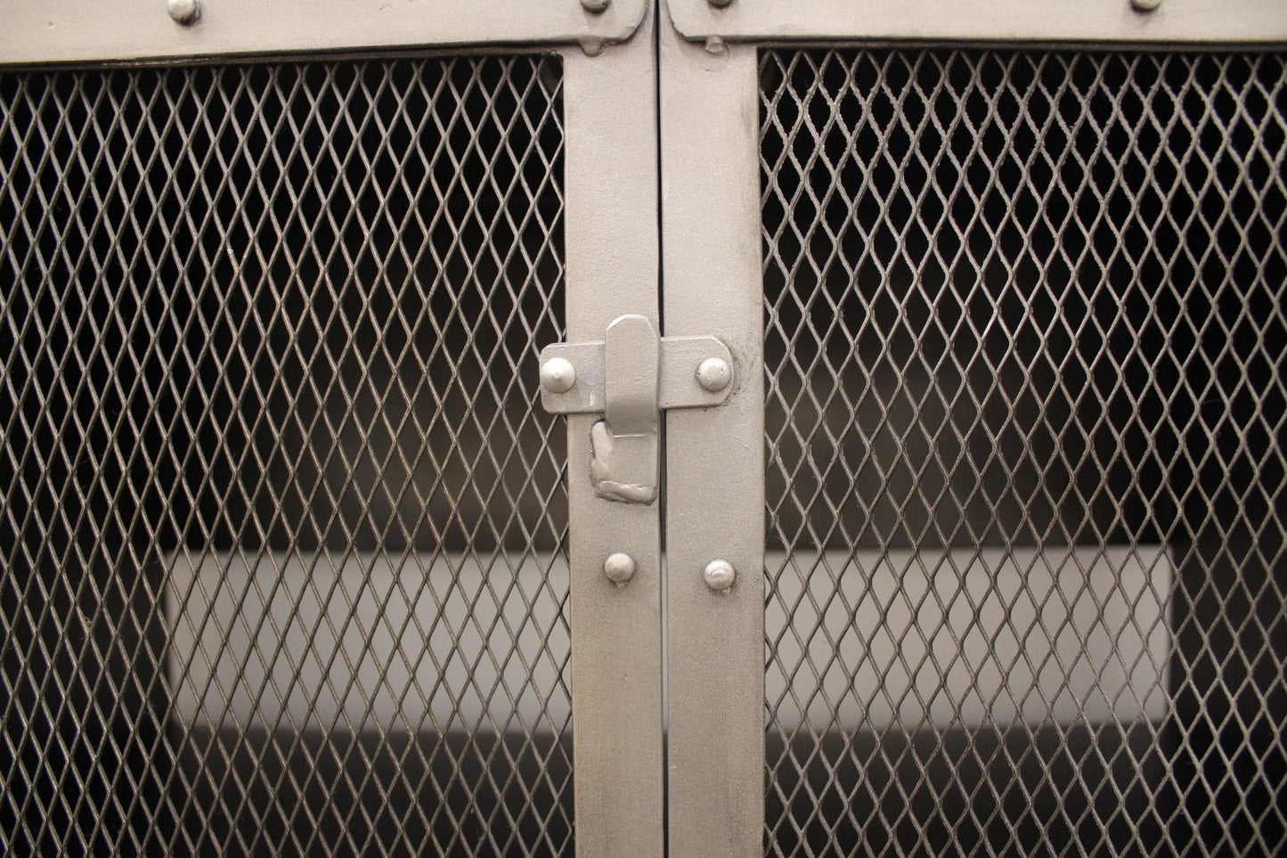 72" Dark Gray Metal Enclosed Storage TV Stand-4