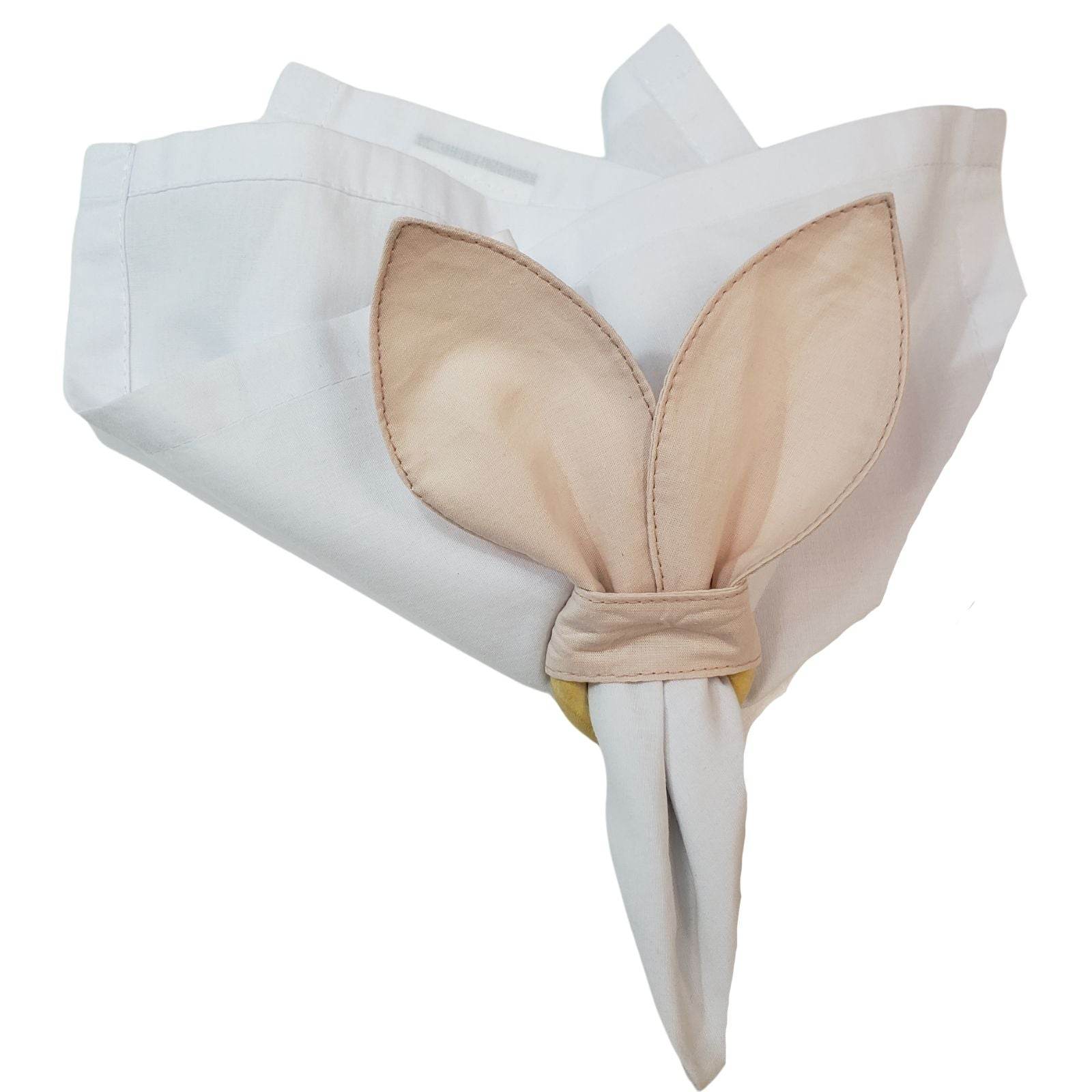 Maison Charlo | Easter Set of 4 Nude Beige Bunny Ears Napkin Rings | Dining Table Decor - Loft&Timber