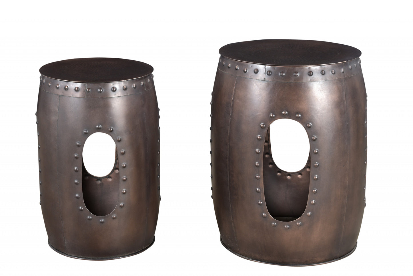 20" Copper Iron Round End Tables - Loft&Timber