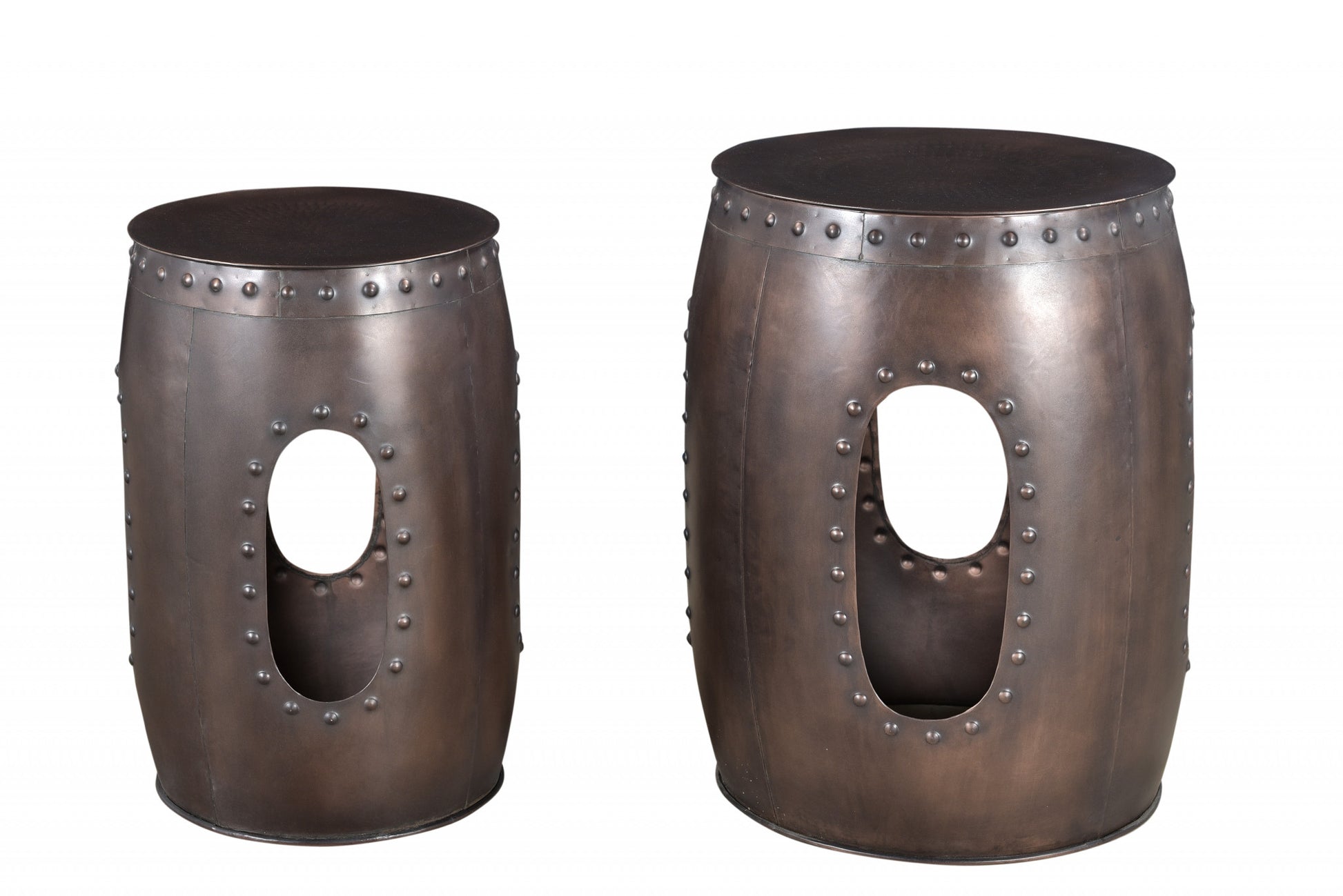 20" Copper Iron Round End Tables - Loft&Timber
