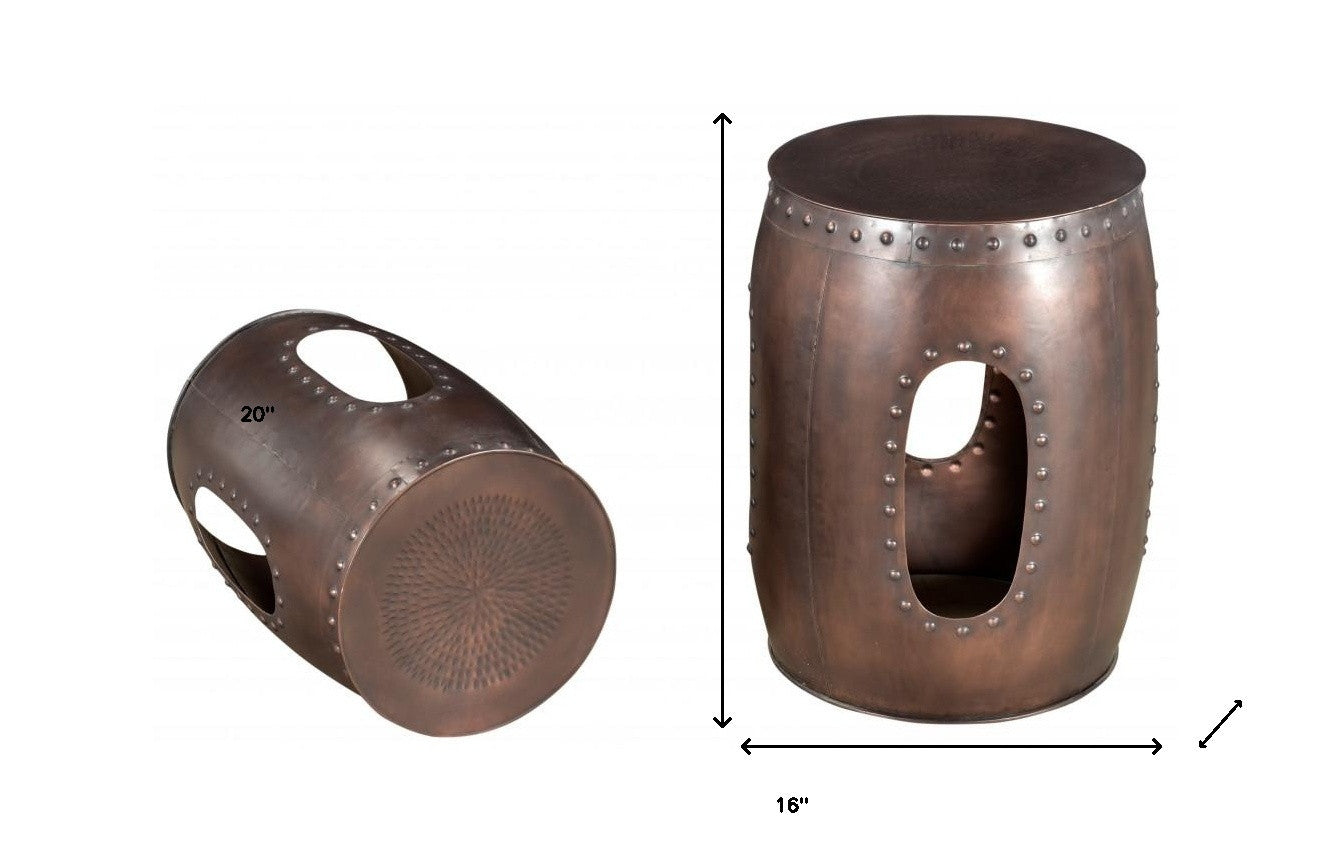 20" Copper Iron Round End Tables - Loft&Timber