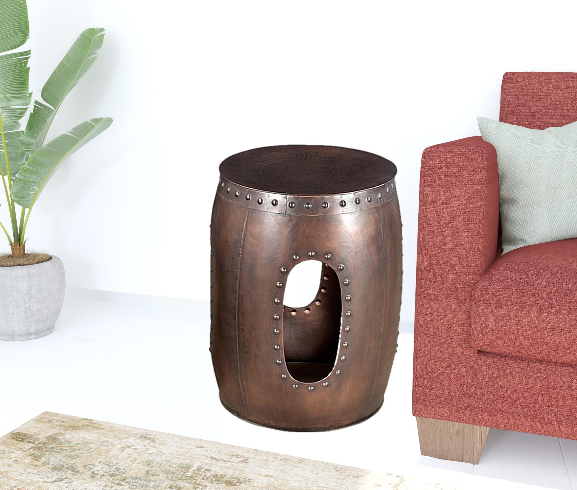 20" Copper Iron Round End Tables - Loft&Timber