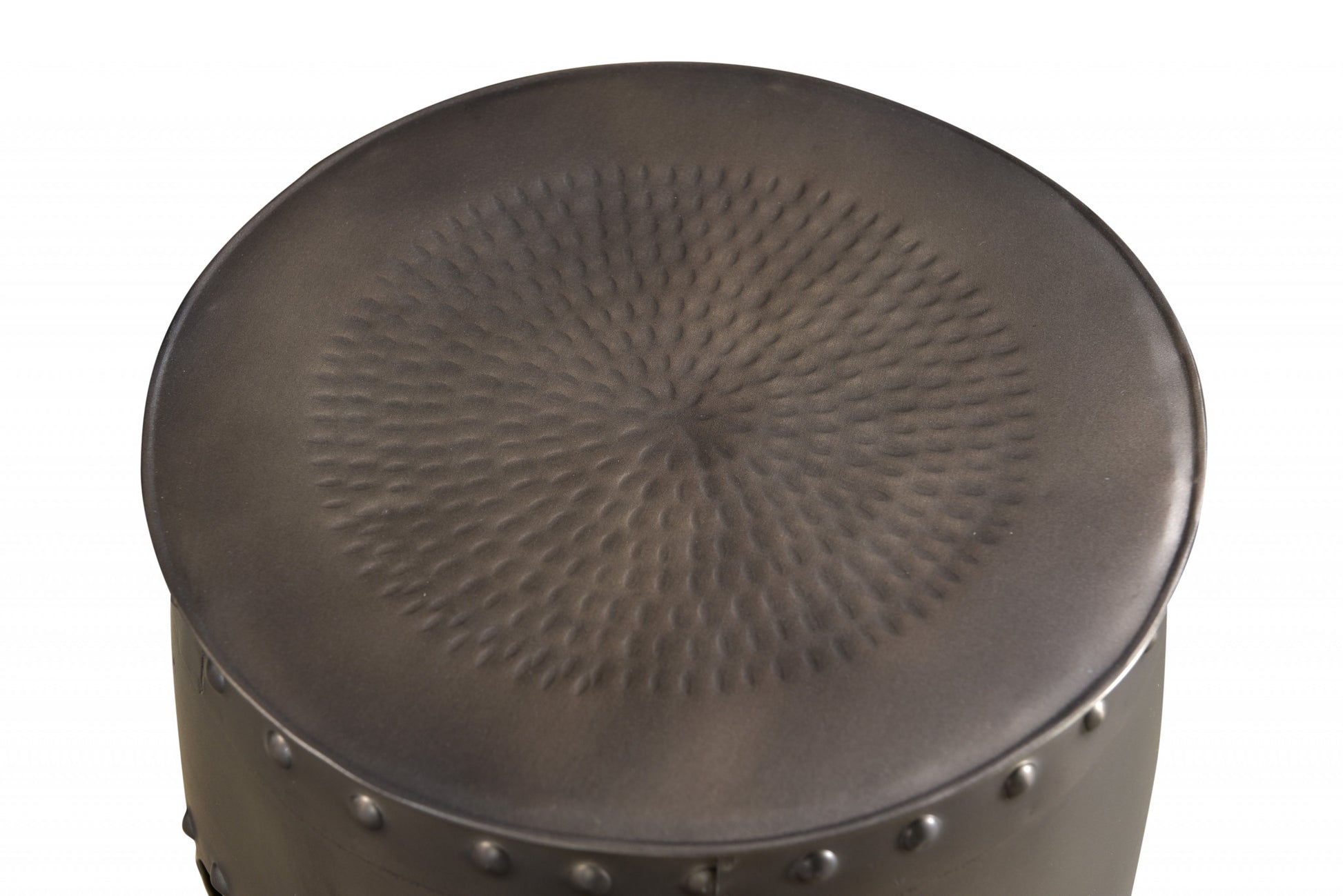 20" Nickel Iron Round End Table - Loft&Timber