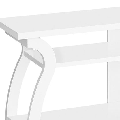 60" White Wood Open Shelving TV Stand-2