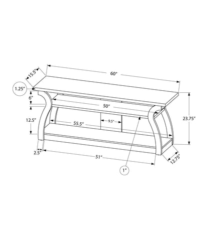60" White Wood Open Shelving TV Stand-7