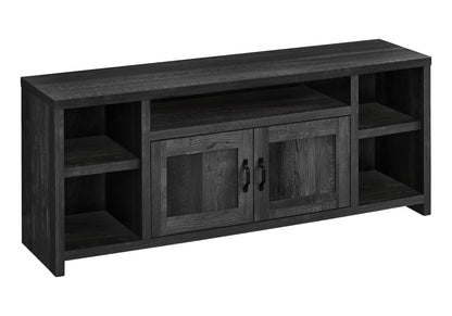 59" Black Cabinet Enclosed Storage TV Stand-1