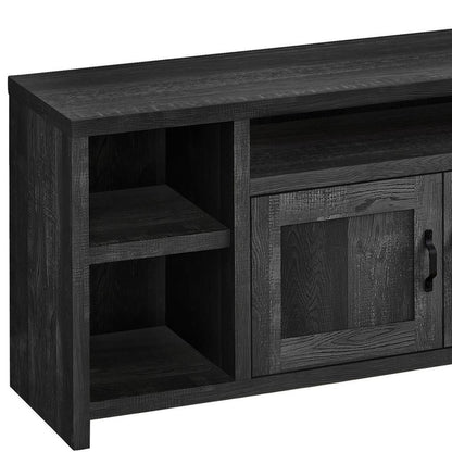 59" Black Cabinet Enclosed Storage TV Stand-3