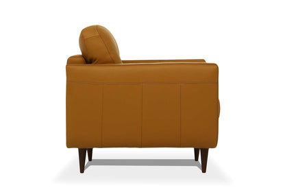 83" Orange Leather Sofa With Black Legs-3